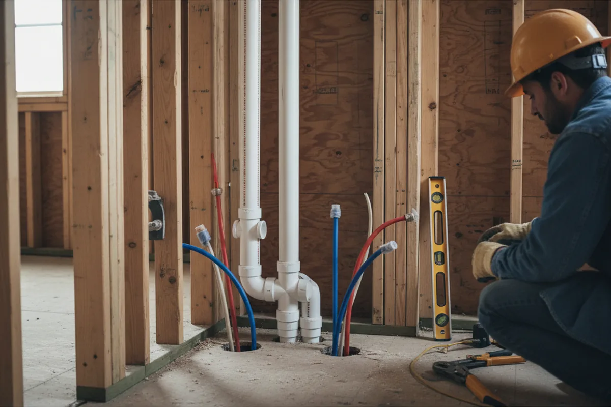 Drain and supply rough-in during Drain Cleaning in Jacksonville